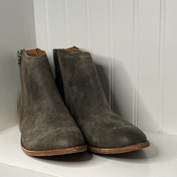 Womens Faux Leather Pointed toe Ankle Boots Gray Size 11 - Picture 1 of 8